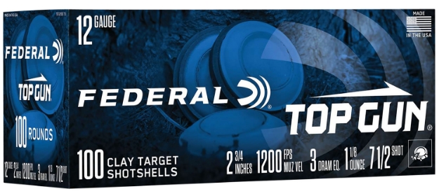 Picture of Federal Top Gun Clay Target 12 Gauge 2.75" 1 1/8 Oz 7.5 Shot 100 Per Box/ 2 Cs 