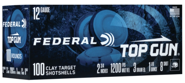 Picture of Federal Top Gun Clay Target 12 Gauge 2.75" 1 1/8 Oz 8 Shot 100 Per Box/ 2 Cs 