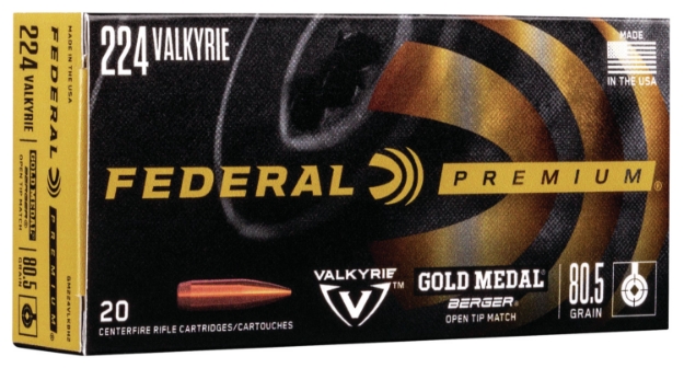 Picture of Federal Premium Gold Medal 224 Valkyrie 80.5 Gr Berger Open Tip Match 20 Per Box/ 10 Cs 