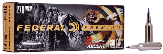 Picture of Federal Premium Terminal Ascent 270 Wsm 136 Gr Terminal Ascent 20 Per Box/ 10 Cs 