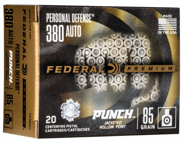 Picture of Federal Premium Personal Defense Punch 380 Acp 85 Gr Jacketed Hollow Point (Jhp) 20 Per Box/10 Cs 