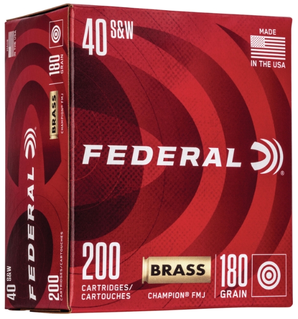 Picture of Federal Champion Training 40 S&W 180 Gr Full Metal Jacket (Fmj) 200 Per Box/ 5 Cs 