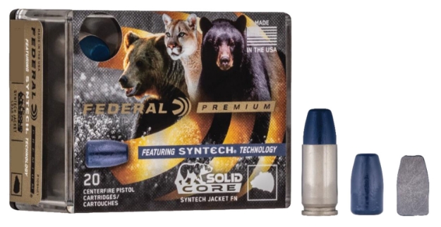 Picture of Federal Premium Personal Defense Punch 45 Acp +P 240 Gr Solid Core Synthetic Flat Nose 20 Per Box/ 10 Cs 