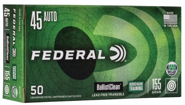 Picture of Federal Ballisticlean Reduced Hazard Training 45 Acp 155 Gr Lead-Free Frangible 50 Bx/20 Cs 