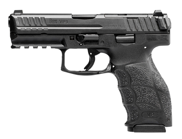 Picture of Hk Vp9 9Mm Luger 17+1 4.09" Black Polygonal Rifled Barrel/Black Optic Ready/Serrated Slide & Black Polymer Frame W/Picatinny Rail/ Black Finger Grooved Polymer Grips Ambidextrous 