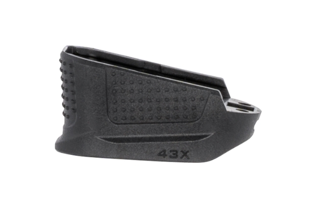 Picture of Strike Industries Enhanced Magazine Plate Made Of Polymer With Black Finish & Extra Gripping Surface For Glock 43X Magazines (Adds 2Rds) 