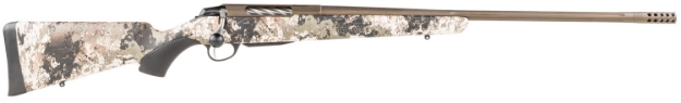 Picture of Tikka T3x Lite 308 Win Caliber With 3+1 Capacity, 22.40" Barrel, Midnight Bronze Cerakote Metal Finish & Veil Wideland Synthetic Stock Right Hand (Full Size) 