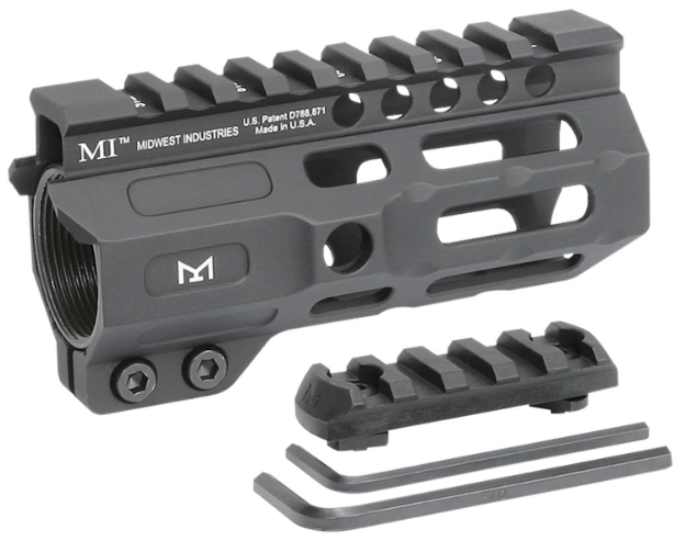 Picture of Midwest Industries Combat Black Hardcoat Anodized 6061-T6 Aluminum 4.50" Picatinny/M-Lok 