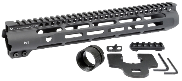 Picture of Midwest Industries Slimline Ar-15 Black Hardcoat Anodized Aluminum/Polymer 12.625" Picatinny/M-Lok 