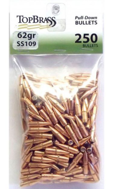 Picture of Top Brass Pull-Down 223 Rem 62 Gr Full Metal Jacket Boat-Tail (Fmjbt) 250 Per Bag 