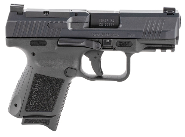 Picture of Canik Tp9 Elite Subcompact 9Mm Luger Caliber With 3.60" Barrel, 15+1 Or 12+1 Capacity, Black Finish With Picatinny Rail, Serrated Nitride Finish Steel Slide & Interchangeable Backstrap Grip 