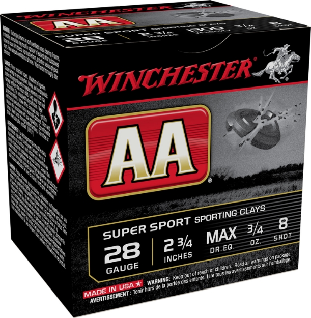 Picture of Winchester Ammo Aa Sporting Clay 28 Gauge 2.75" 3/4 Oz 1300 Fps 8 Shot 25 Bx/10 Cs 