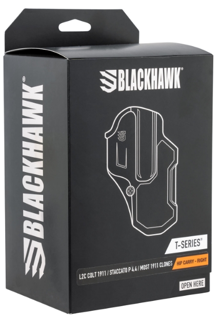 Picture of Blackhawk T-Series L2c Non-Light Bearing Owb Black Polymer Belt Slide Fits Colt 1911 W/Wo Rail Right Hand 