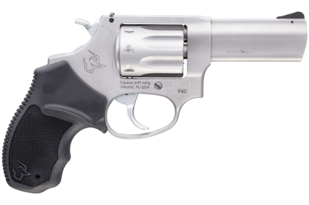 Picture of Taurus 2-942039 942 22 Lr Caliber With 3" Barrel, 8Rd Capacity Cylinder, Overall Matte Finish Stainless Steel & Finger Grooved Black Polymer Grip 