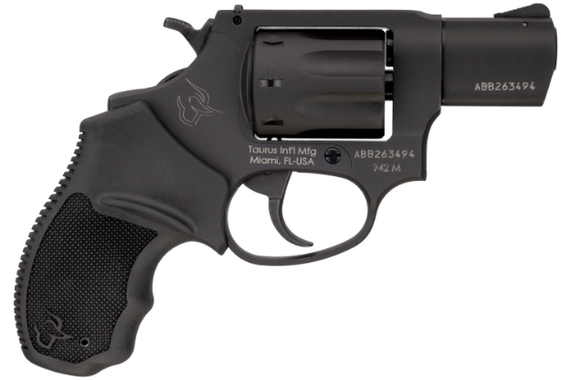 Picture of Taurus 2-942M021 942 22 Wmr Caliber With 2" Barrel, 8Rd Capacity Cylinder, Overall Matte Black Finish Steel & Finger Grooved Black Polymer Grip 