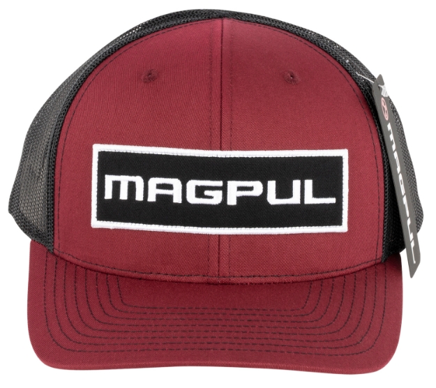 Picture of Magpul Wordmark Patch Trucker Hat Black/Red Adjustable Snapback Osfa Structured 