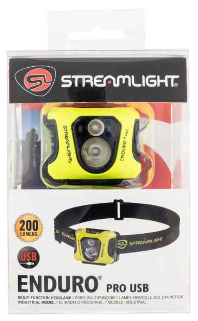 Picture of Streamlight Enduro Pro W/Dual Lock 15/25/50/90/145/200 Lumens White Led Bulb Black/Yellow 95 Meters Distance 