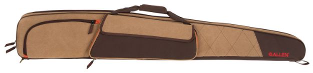 Picture of Allen Humbolt Shotgun Case Made Of Cotton Canvas With Tan Finish & Endura Brown Panels, Pockets, Quilted Interior & Lockable Zipper Includes Choke Tube Organizer 52" L 