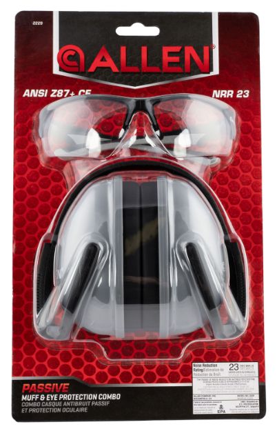 Picture of Allen Passive Muff & Eye Protection Combo 23 Db Over The Head Gray/Black Adult 
