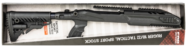 Picture of Fab Defense M4 Buttstock Collapsible Left Side Folding Matte Black Synthetic For Ruger 10/22 