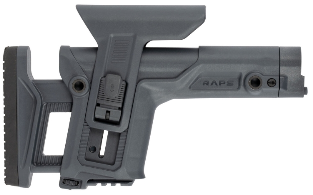 Picture of Fab Defense Raps Precision Buttstock Made Of Synthetic Material With Gray Finish, Adjustable Cheekrest, Rubber Butt Pad & Picatinny Rail For Ar-15 