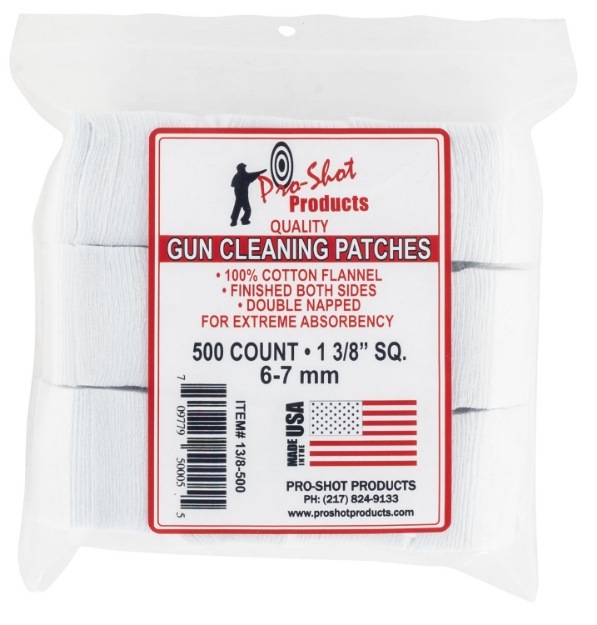 Picture of Pro-Shot Cleaning Patches 6Mm/7Mm 1.38" Cotton Flannel 500 Per Pkg 