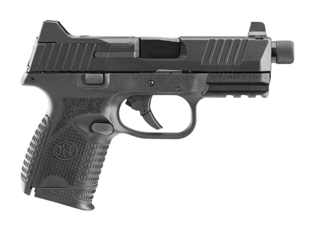 Picture of Fn 509 Compact Tactical 9Mm Luger 4.32" Threaded Barrel 12+1 Or 24+1, Matte Black Polymer Frame With Mounting Rail, Optic Cut Matte Black Stainless Steel Slide, Optics Ready 