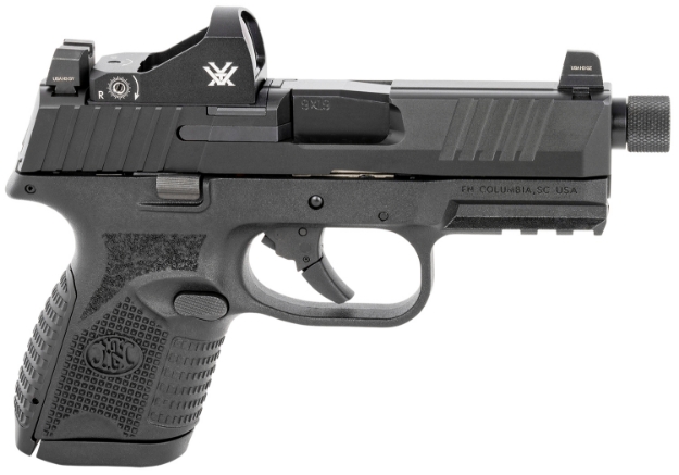 Picture of Fn 509 Compact Tactical 9Mm Luger 10+1 4.32" Threaded Barrel, Matte Black Polymer Frame W/Mounting Rail, Optic Cut Matte Black Stainless Steel Slide, Includes Viper Red Dot 