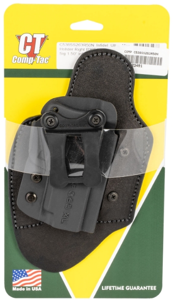 Picture of Comp-Tac Infidel Ultra Max Iwb Black Kydex/Leather Belt Clip Fits Sig P365xl Right Hand 