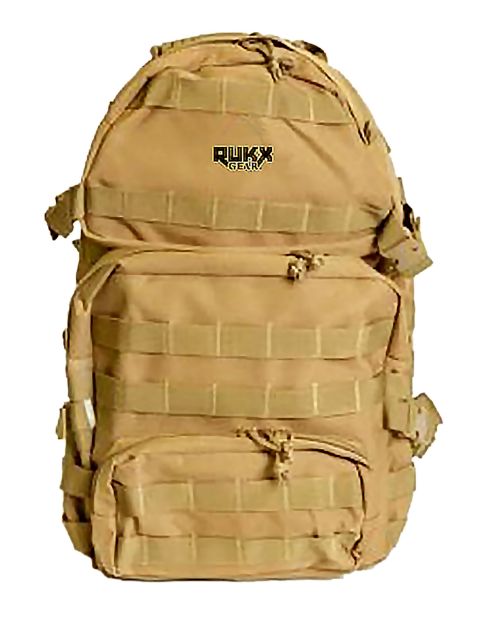 Picture of Rukx Gear Tactical 3 Day Water Resistant Tan 600D Polyester With Molle, Hook & Loop Panel, 4 Storage Areas 16" X 10" X 10" 