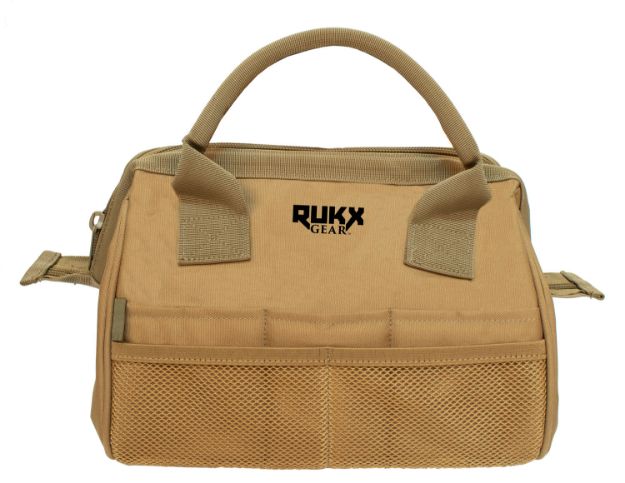 Picture of Rukx Gear Tool Bag Water Resistant Tan 600D Polyester With Internal Organization Pockets, Reinforced Hard Brass & Non-Rust Zippers 9" X 12" X 9.50" Dimensions 