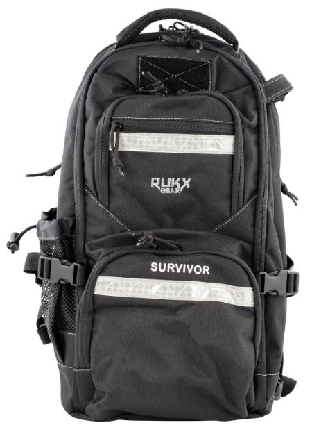 Picture of Rukx Gear Survivor Backpack Floatable Black 600D Polyester With Non-Rust Zippers, Hidden Handgun Pocket, Reinforced Webbing & Internal Storage Straps 20" X 11" X 10" Dimensions 