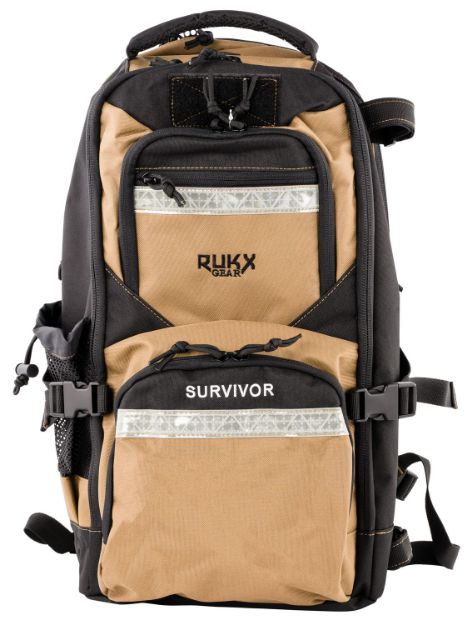 Picture of Rukx Gear Survivor Backpack Floatable Tan 600D Polyester With Non-Rust Zippers, Hidden Handgun Pocket, Reinforced Webbing & Internal Storage Straps 20" X 11" X 10" Dimensions 