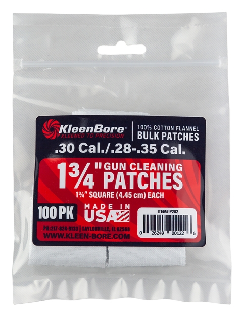 Picture of Kleenbore Super Shooter 30 Cal/28 - 35 Cal 1.75" 100% Cotton Flannel 75 Per Pack 