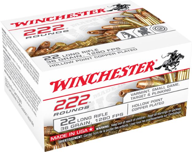 Picture of Winchester Ammo Usa 22 Lr 36 Gr Copper Plated Hollow Point (Cphp) 222 Bx/10 Cs (Bulk) 