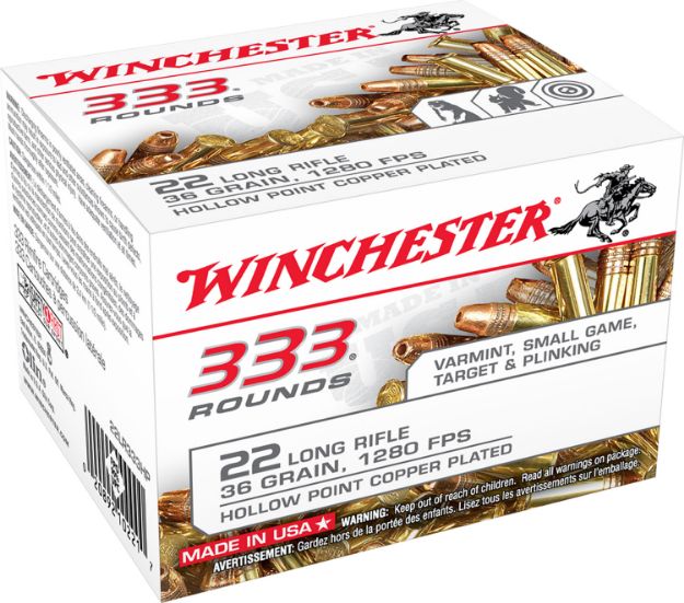 Picture of Winchester Ammo Usa 22 Lr 36 Gr Copper Plated Hollow Point (Cphp) 333 Bx/10 Cs (Bulk) 