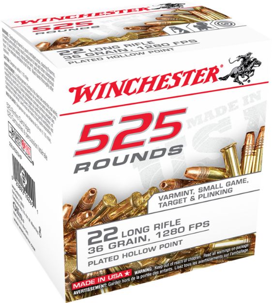 Picture of Winchester Ammo Usa 22 Lr 36 Gr Copper Plated Hollow Point (Cphp) 525 Bx/10 Cs (Bulk) 