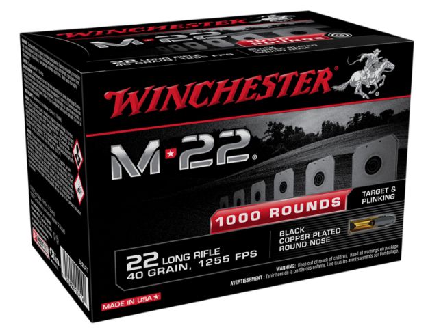 Picture of Winchester Ammo M-22 22 Lr 40 Gr Black Copper Plated Round Nose 1000 Bx/2 Cs (Bulk) 