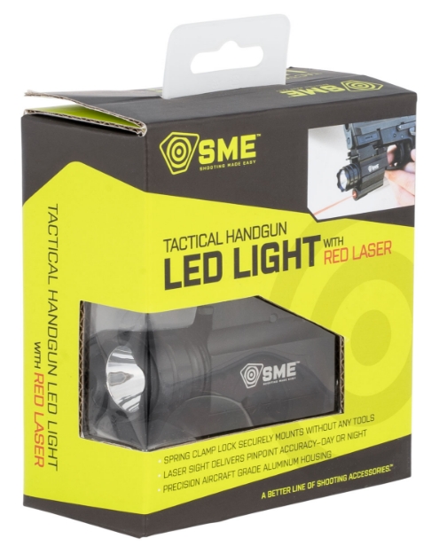 Picture of Sme Sme-Wllp Tactical Weapon Light W/Laser For Handgun 250 Lumens Output White Cree Led Light Red Laser Picatinny/Weaver Mount Black Aluminum 