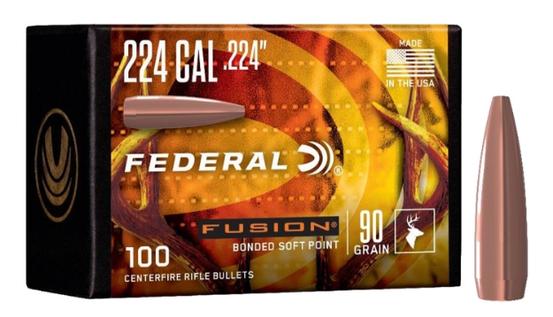 Picture of Federal Fusion Component 224 Cal .224 90 Gr Bonded Soft Point 