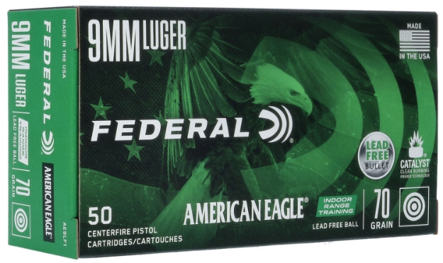 Picture of Federal American Eagle Irt Training 9Mm Luger 70 Gr Lead-Free Irt 50 Per Box/ 10 Cs 