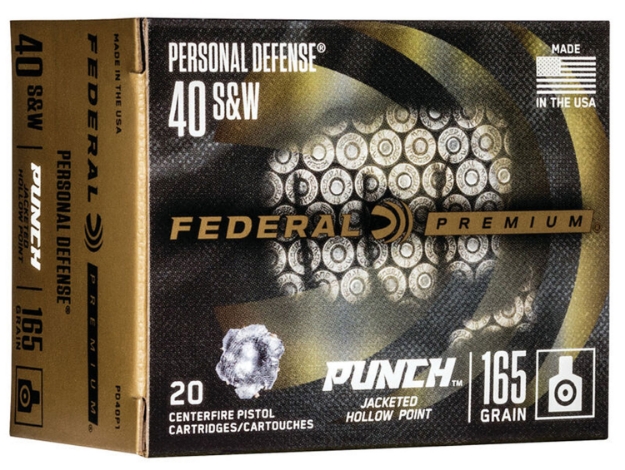 Picture of Federal Premium Personal Defense Punch 40 S&W 165 Gr 1130 Fps Jacketed Hollow Point (Jhp) 20 Bx/10 Cs 