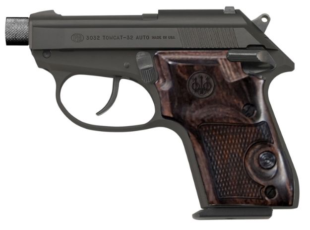 Picture of Beretta Usa 3032 Tomcat Covert 32 Acp 2.90" Threaded/Tip-Up Barrel 7+1, Black Anodized Alloy Frame, Blued Steel Slide/Barrel, Walnut Grip 