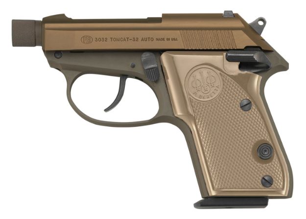 Picture of Beretta Usa 3032 Tomcat 32 Acp 2.90" Threaded/Tip-Up Barrel 7+1, Flat Dark Earth Anodized Frame, Cerakote Steel Slide, Polymer Grip 