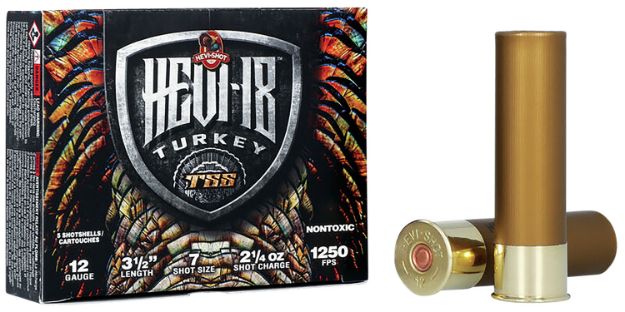 Picture of Hevi-Shot Hevi-18 Turkey Tss 12 Gauge 3.50" 2 1/4 Oz 1250 Fps Tungsten 7 Shot 5 Bx/10 Cs 