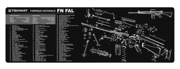 Picture of Tekmat Fn-Fal Cleaning Mat Black/White Rubber 36" Long Fn-Fal Parts Diagram 