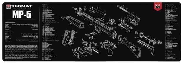 Picture of Tekmat Hk Mp5 Cleaning Mat Black/White Rubber 36" Long Hk Mp5 Parts Diagram 