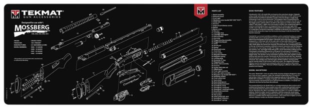 Picture of Tekmat Mossberg Shotgun Cleaning Mat Black/White Rubber 36" Long Mossberg Shotgun Parts Diagram 