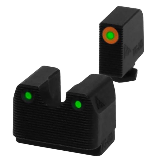 Picture of Rival Arms In-Line Mos Night Sights For G17/G19 Black | Green Tritium Orange Ring Front Sight Green Tritium White Ring Rear Sight 