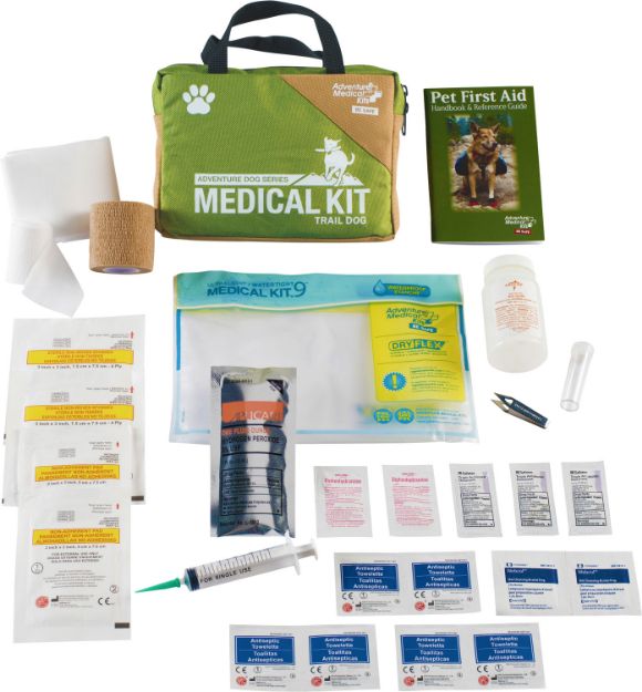 Picture of Adventure Medical Kits Adventure Trail Dog Medical Kit Treats Injuries Green 